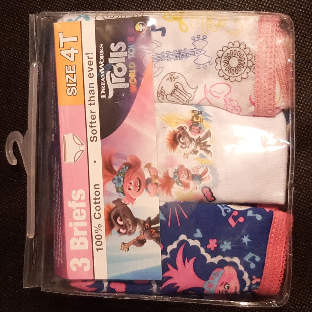 DREAMWORKS TROLLS 3 PAIR GIRL'S BRIEF SET